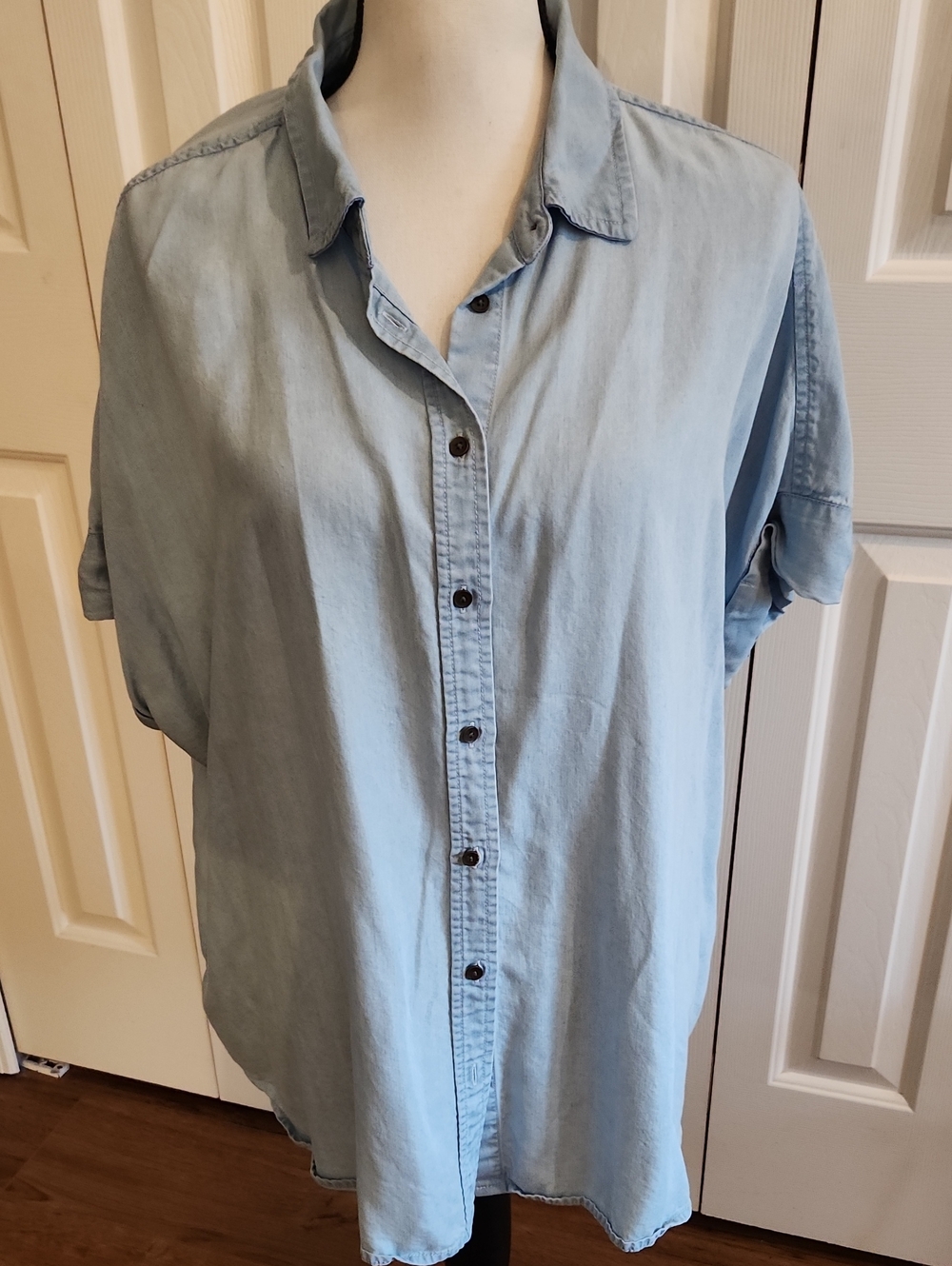 Daily Ritual Light Blue Button-Down Women's Shirt